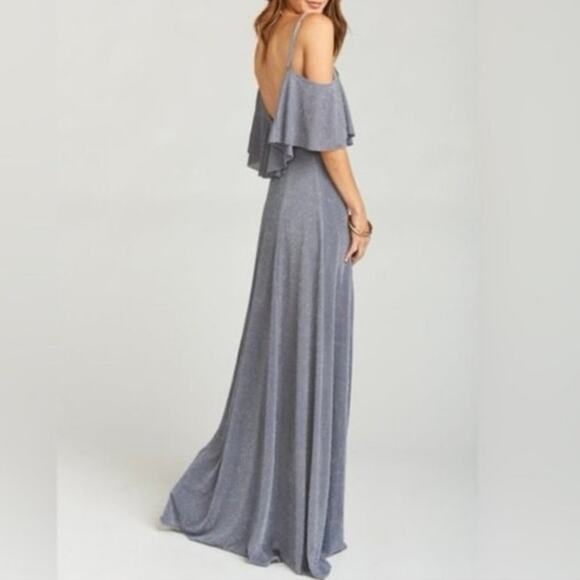 NWT Show Me Your Mumu Renee Maxi Ruffle Dress Dancing Queen Shine Smoke Sz Small - Picture 2 of 14